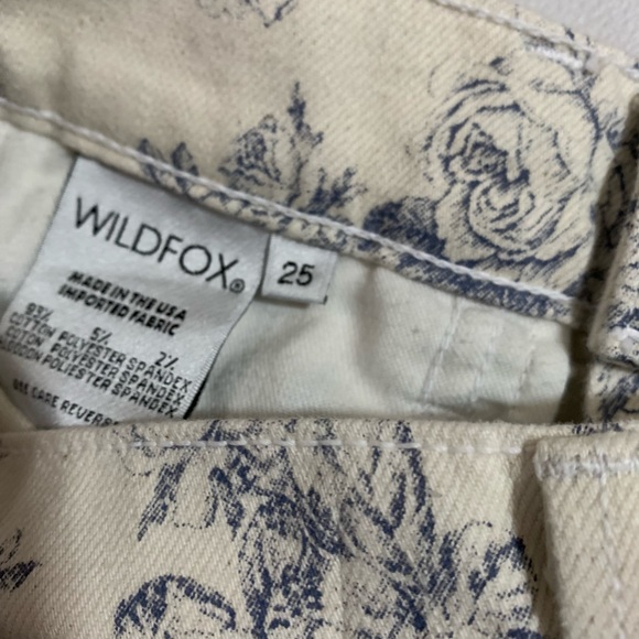 Wildfox Lara Toile Blue Floral Printed Shorts 25 - Picture 7 of 7